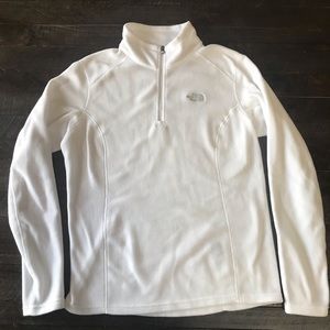 NORTH FACE FLEECE WHITE PULL OVER / HALf ZIP